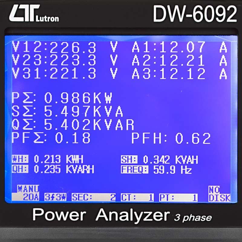 Analisador de Energia Trifásico DW-6092 Lutron
