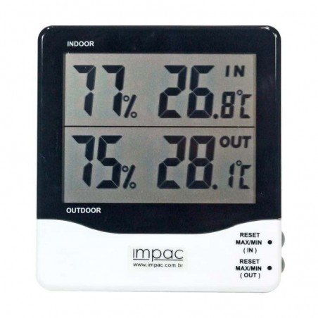 Termo-higrômetro Digital Sensor Externo e Interno TH-03B