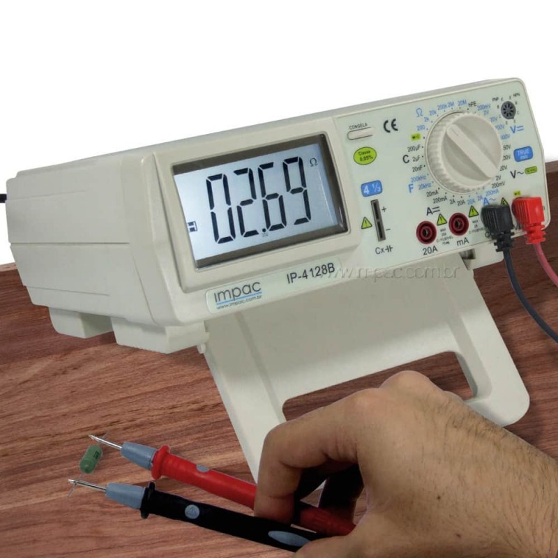 Multímetro de Bancada Digital True RMS 4 1/2 Dígitos Impac IP-4128B
