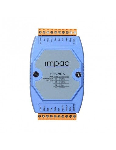 Módulo Entrada Analógica Elastômero 16 bits mV V mA 02 canais IP-7016