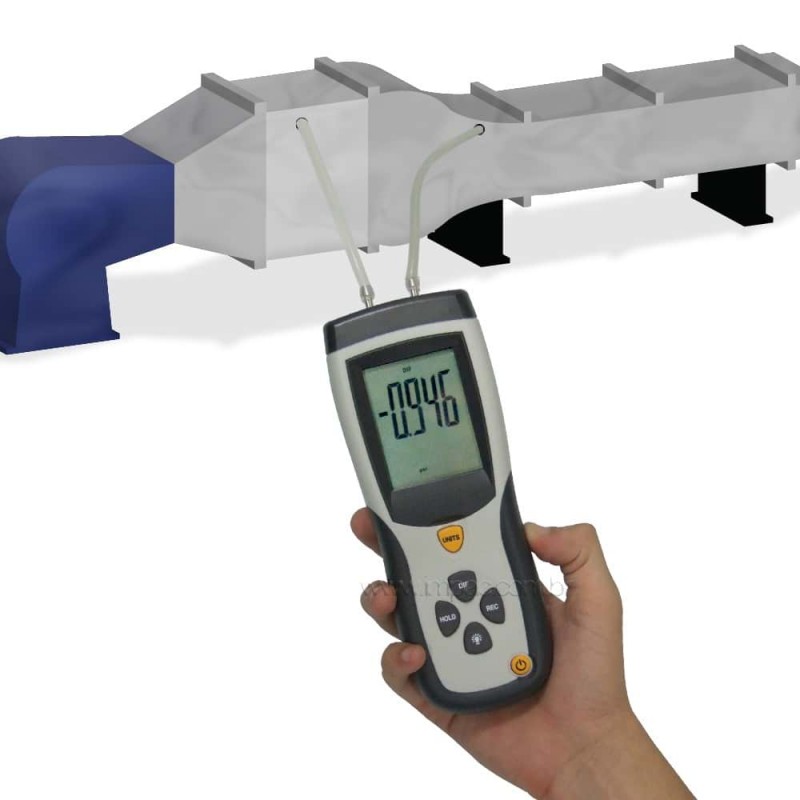 Micromanômetro - Medidor de pressão diferencial Impac 0,5 PSI DT-8890B