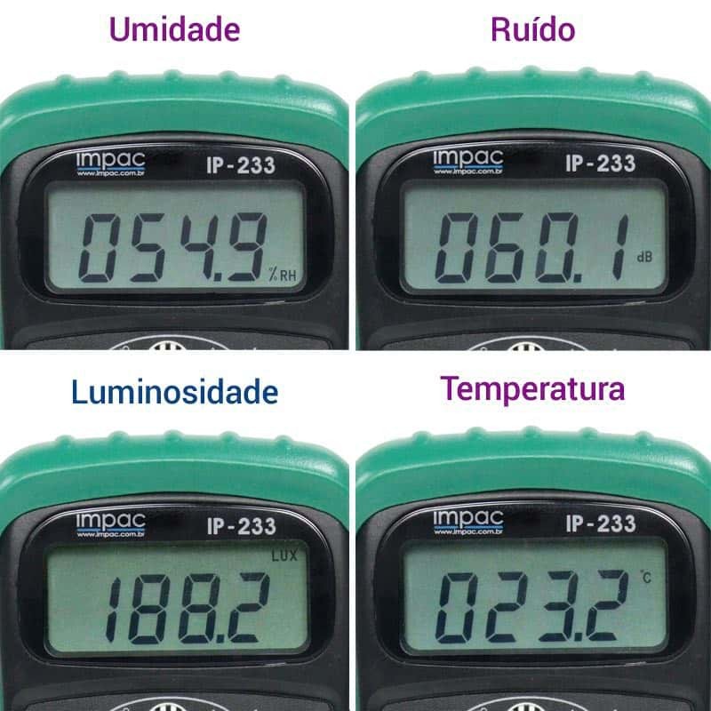 Luxímetro Decibelímetro Termômetro Higrômetro Multifunção