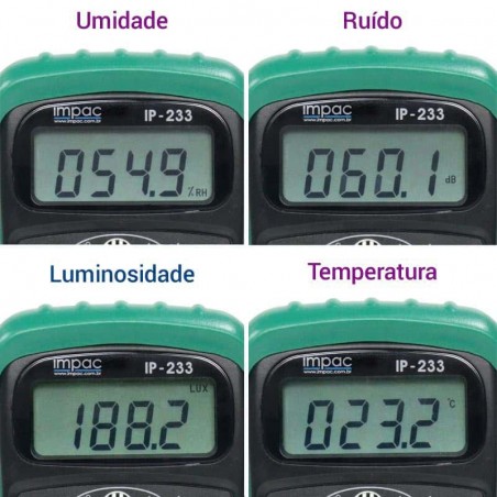 Luxímetro Decibelímetro Termômetro Higrômetro Multifunção