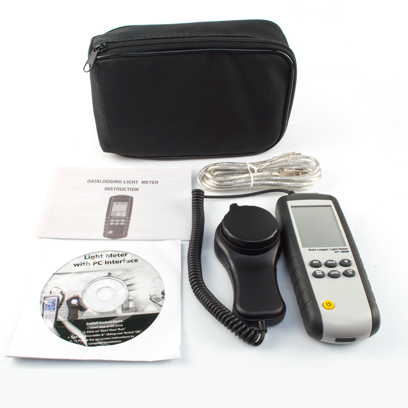 Luxímetro Datalogger 400.000 LUX DT-3808 Medição Luz