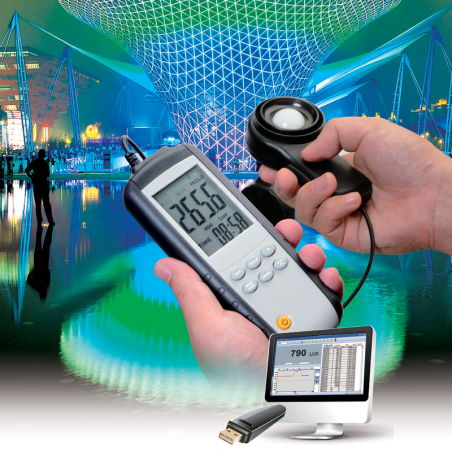 Luxímetro Datalogger 400.000 LUX DT-3808 Medição Luz