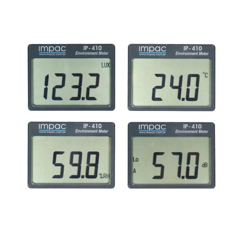 Decibelimetro Luximetro Higrometro Termometro Digital Multifunção IP-410 Impac