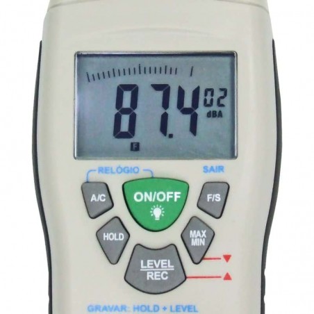 Decibelímetro Digital Impac c/ Memória Digital LCD e Bargraph IP-140