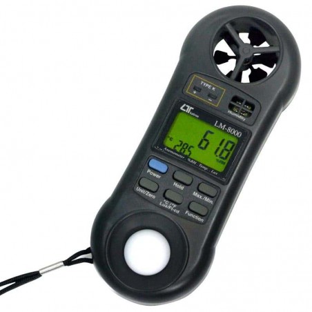 Anemômetro Termohigro Luxímetro Digital LM-8000 Lutron