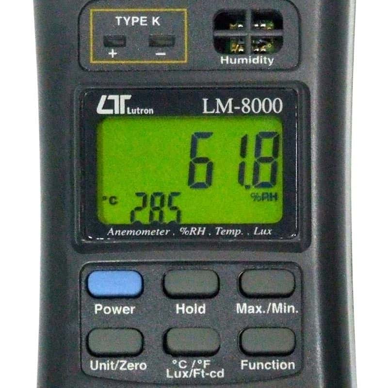 Anemômetro Termohigro Luxímetro Digital LM-8000 Lutron