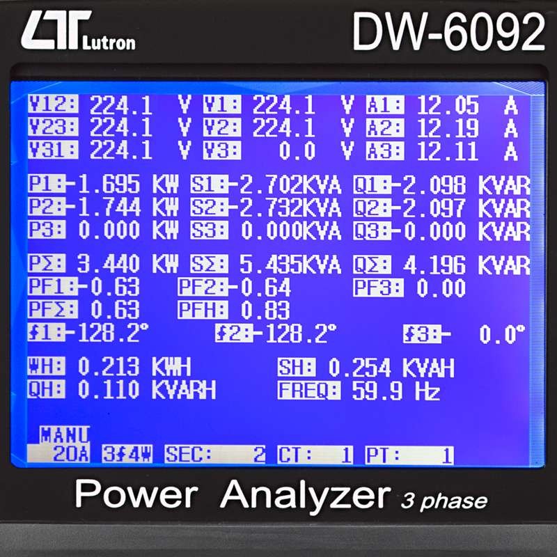 Analisador de Energia Trifásico DW-6092 Lutron